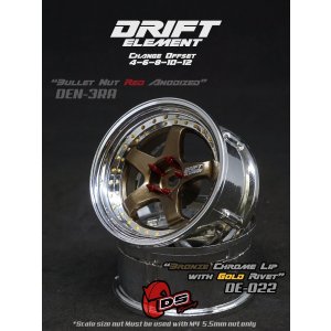 画像: DRIFT ELEMENT SERIES RIM：Bronze 5Spokes Chrome Lip Gold Rivets