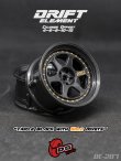画像1: DRIFT ELEMENT SERIES RIM：Black 6Spokes Black Lip Gold Rivets
