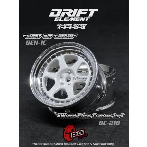 画像: DRIFT ELEMENT SERIES RIM:White 6Spokes Chrome Lip Chrome Rivets