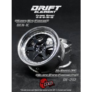 画像: DRIFT ELEMENT SERIES RIM:Gloss Black 6Spokes Chrome Lip Chrome Rivets