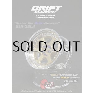 画像: DRIFT ELEMENT SERIES RIM：Gold 6Spokes Chrome Lip Gold Rivets