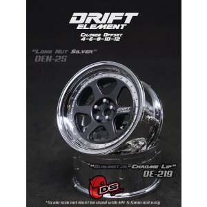 画像: DRIFT ELEMENT SERIES RIM:Gunmetal 6Spokes Chrome Lip Chrome Rivets