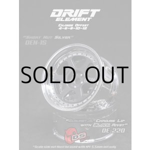 画像: DRIFT ELEMENT SERIES RIM：Gunmetal 6Spokes Chrome Lip Black Rivets