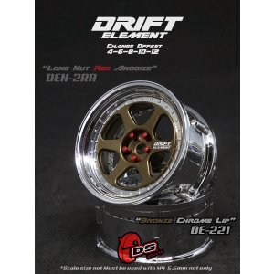 画像: DRIFT ELEMENT SERIES RIM:Bronze 6Spokes Chrome Lip Chrome Rivets