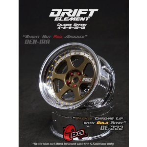画像: DRIFT ELEMENT SERIES RIM:Bronze 6Spokes Chrome Lip Gold Rivets