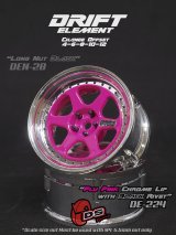 画像: DRIFT ELEMENT SERIES RIM：Flu Pink 6Spokes Chrome Lip Black Rivets