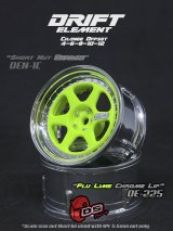 画像: DRIFT ELEMENT SERIES RIM：Flu Lime 6Spokes Chrome Lip Chrome Rivets