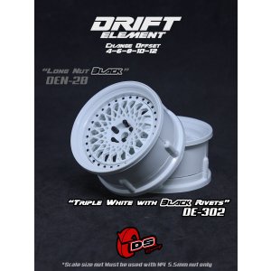 画像: DRIFT ELEMENT SERIES RIM：White Mesh White Lip Black Rivets