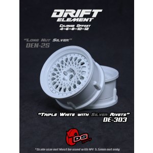 画像: DRIFT ELEMENT SERIES RIM：White Mesh White Lip Silver Rivets