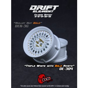画像: DRIFT ELEMENT SERIES RIM：White Mesh White Lip Gold Rivets
