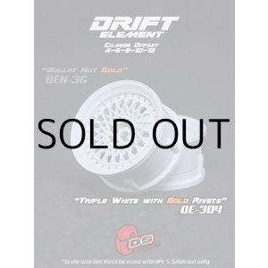 画像: DRIFT ELEMENT SERIES RIM:White Mesh White Lip Gold Rivets
