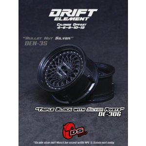 画像: DRIFT ELEMENT SERIES RIM：Black Mesh Black Lip Silver Rivets