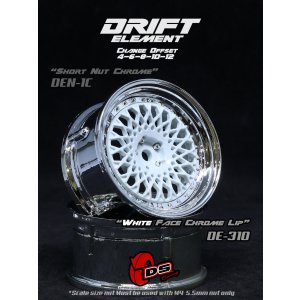画像: DRIFT ELEMENT SERIES RIM：White Mesh Chrome Lip Chrome Rivets