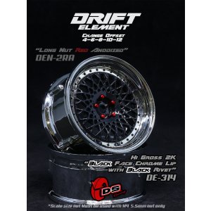画像: DRIFT ELEMENT SERIES RIM：Black Mesh Chrome Lip Black Rivets