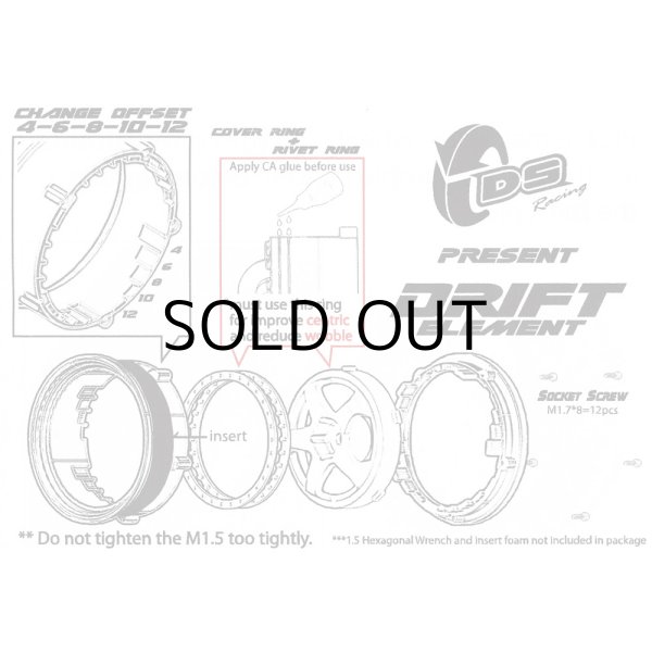 画像3: DRIFT ELEMENT SERIES RIM：Gunmetal 5Spokes Chrome Lip Black Rivets
