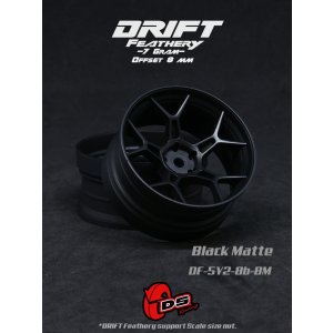 画像: DRIFT FEATHERY RIM:5Y Spokes Black Matte Offset 8mm