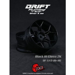 画像: DRIFT FEATHERY RIM:5Y Spokes Black Hi Gloss 2K Offset 8mm
