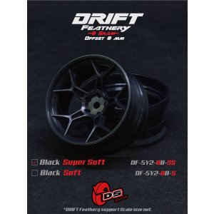 画像: DRIFT FEATHERY RIM:5Y Spokes BLACK Super Soft Offset 8mm