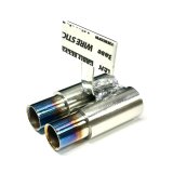 画像: 【取り寄せ品】スタンダードステンレスマフラー（並列デュアル　焼色・砲弾加工　出口径8Φ　ステー⇔出口15ｍｍ）