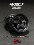 画像1: DRIFT ELEMENT SERIES RIM：Black 5Spokes Black Lip Gold Rivets