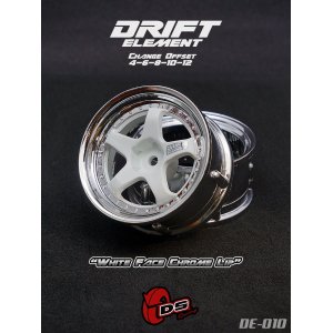 画像: DRIFT ELEMENT SERIES RIM：White 5Spokes Chrome Lip Chrome Rivets