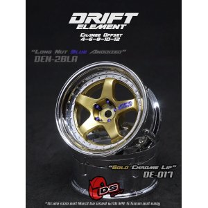 画像: DRIFT ELEMENT SERIES RIM：Gold 5Spokes Chrome Lip Chrome Rivets