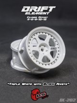 画像: DRIFT ELEMENT SERIES RIM：White 6Spokes White Lip Black Rivets
