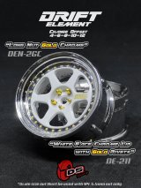 画像: DRIFT ELEMENT SERIES RIM：White 6Spokes Chrome Lip Gold Rivets