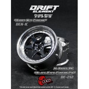 画像: DRIFT ELEMENT SERIES RIM：Gloss Black 6Spokes Chrome Lip Chrome Rivets