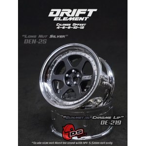画像: DRIFT ELEMENT SERIES RIM：Gunmetal 6Spokes Chrome Lip Chrome Rivets