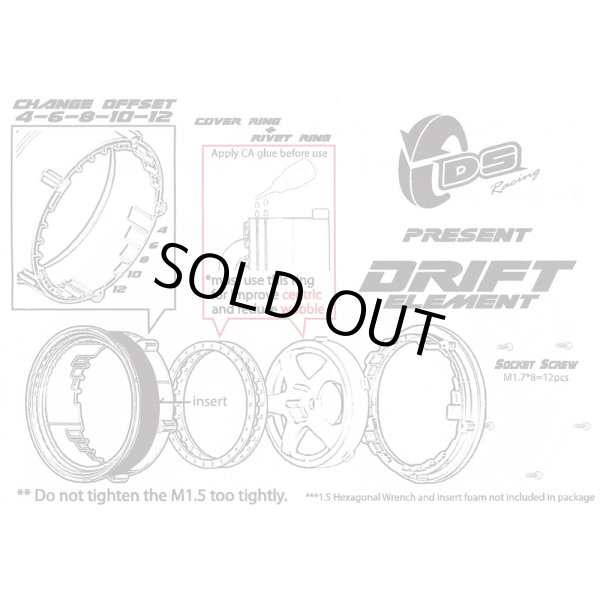画像3: DRIFT ELEMENT SERIES RIM：Flu Lime 5Spokes Chrome Lip Black Rivets