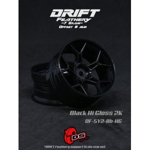 画像: DRIFT FEATHERY RIM：5Y Spokes Black Hi Gloss 2K Offset 8mm