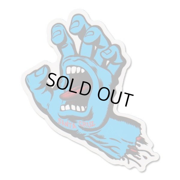 画像1: SANTA CRUZ Skateboards Screming Hand sticker （Blue）L　【メール便OK】