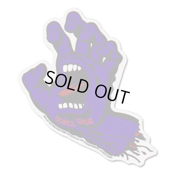 画像1: SANTA CRUZ Skateboards Screming Hand sticker （Purple）L　【メール便OK】