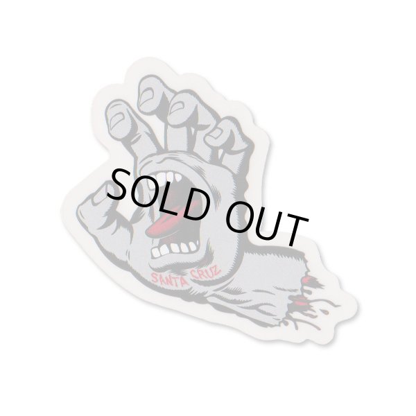 画像1: SANTA CRUZ Skateboards Screming Hand sticker （Silver）S 【メール便OK】