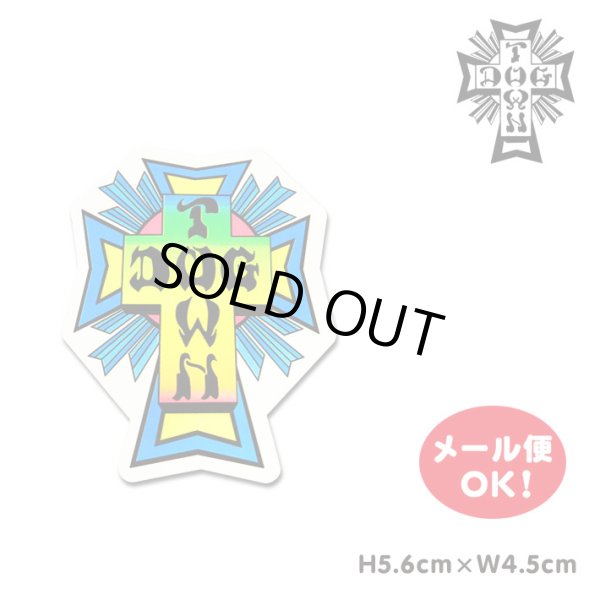 画像1: Dogtown Skateboards Cross Logo Die Cut sticker 2inch (Neon) 【メール便OK】