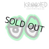 画像: Krooked  Eyes Small Sticker Neon Green 【メール便OK】