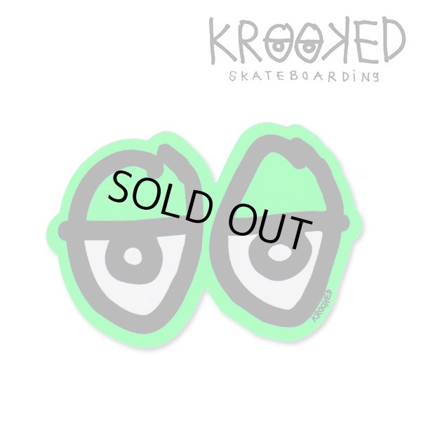 画像1: Krooked  Eyes Small Sticker Neon Green 【メール便OK】