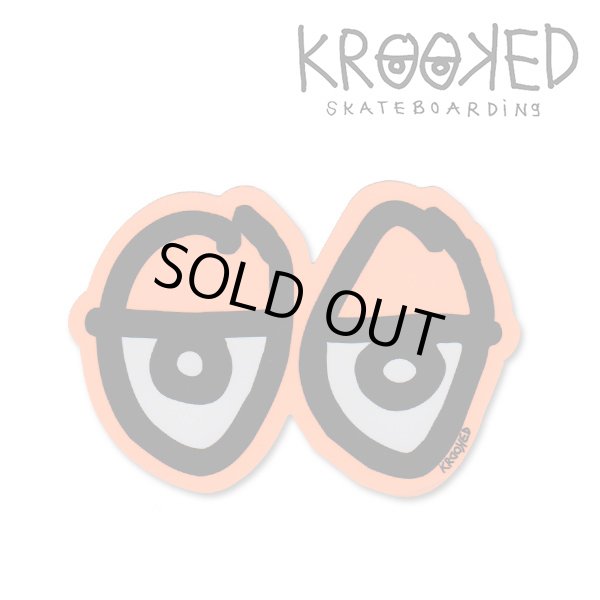 画像1: Krooked  Eyes Small Sticker Neon Orange 【メール便OK】