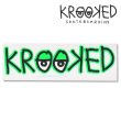 画像1: Krooked  Logo Sticker Neon Green 【メール便OK】