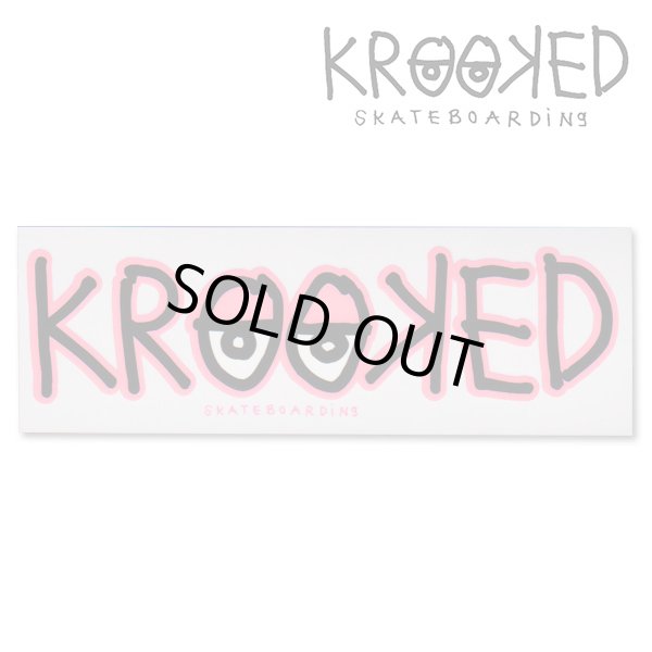 画像1: Krooked  Logo Sticker Neon Pink 【メール便OK】