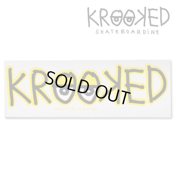 画像1: Krooked  Logo Sticker Neon Yellow 【メール便OK】