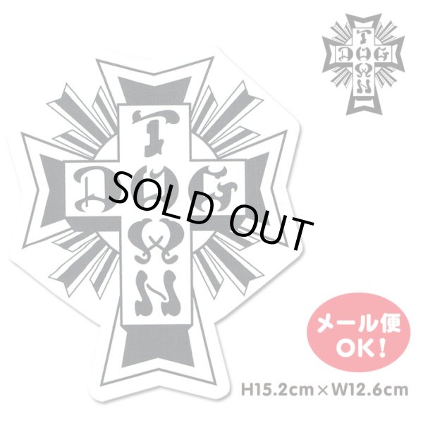 画像1: Dogtown Skateboards Cross Logo Die Cut sticker 6inch (Black/White) 【メール便OK】