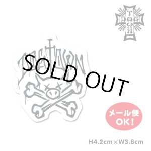 画像: Dogtown Skateboards Pig×Crossbones sticker 1.75inch (Black/White) 【メール便OK】