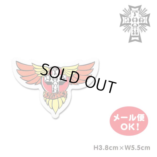 画像1: Dogtown Skateboards Wing Logo Die Cut sticker 2inch (Orange/yellow) 【メール便OK】