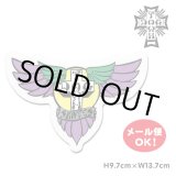 画像: Dogtown Skateboards Wing Logo Die Cut sticker 6inch (Purple/Yellow) 【メール便OK】