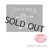 画像: Thrasher sketch of skate board sticker (Black)  【メール便OK】