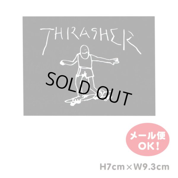 画像1: Thrasher sketch of skate board sticker (Black)  【メール便OK】