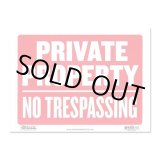 画像: Sign Plate ［PRIVATE PROPERTY NO TRESPASSING］