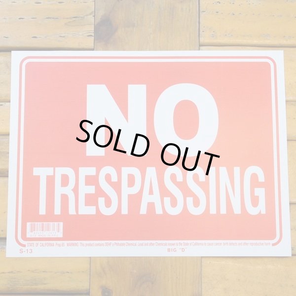 画像1: [NO TRESPASSING] Sign Plate　9x12inch 【S】